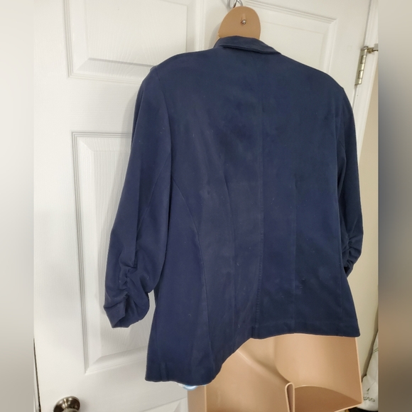 Alfani Faux Suede Drape Front Blazer - Picture 7 of 10